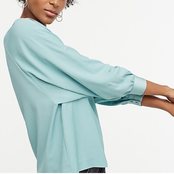 NWT J. Crew Blue Keyhole Blouse - Picture 3 of 6